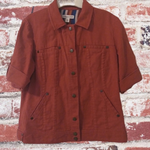 Coldwater Creek Linen Blend Snap Button Jacket Size 10 - Picture 15 of 15